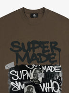 Streetwear Graffiti Character Collage Graphic T-Shirt