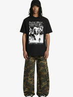 Vintage Washed Punk Graphic Print T-Shirt