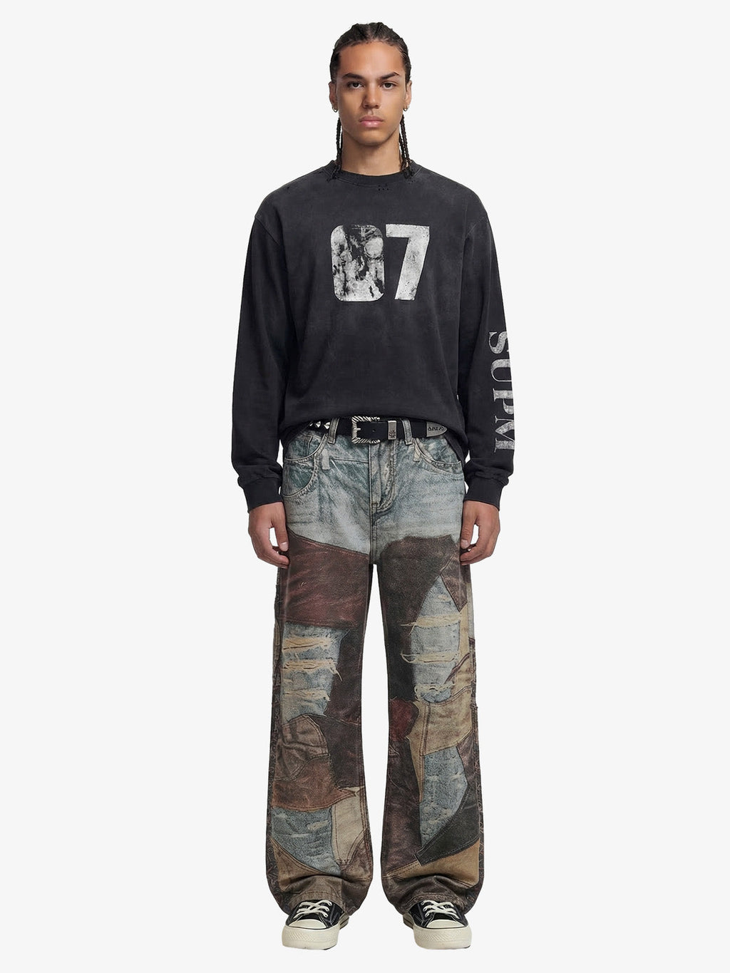 Theprecipice High Street Distressed Washed Printed Jeans - 2246