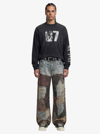 Theprecipice High Street Distressed Washed Printed Jeans - 2246