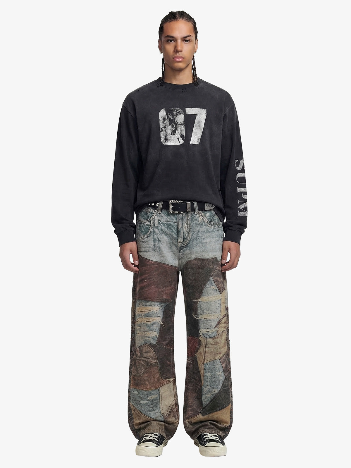 Theprecipice High Street Distressed Washed Printed Jeans - 2246