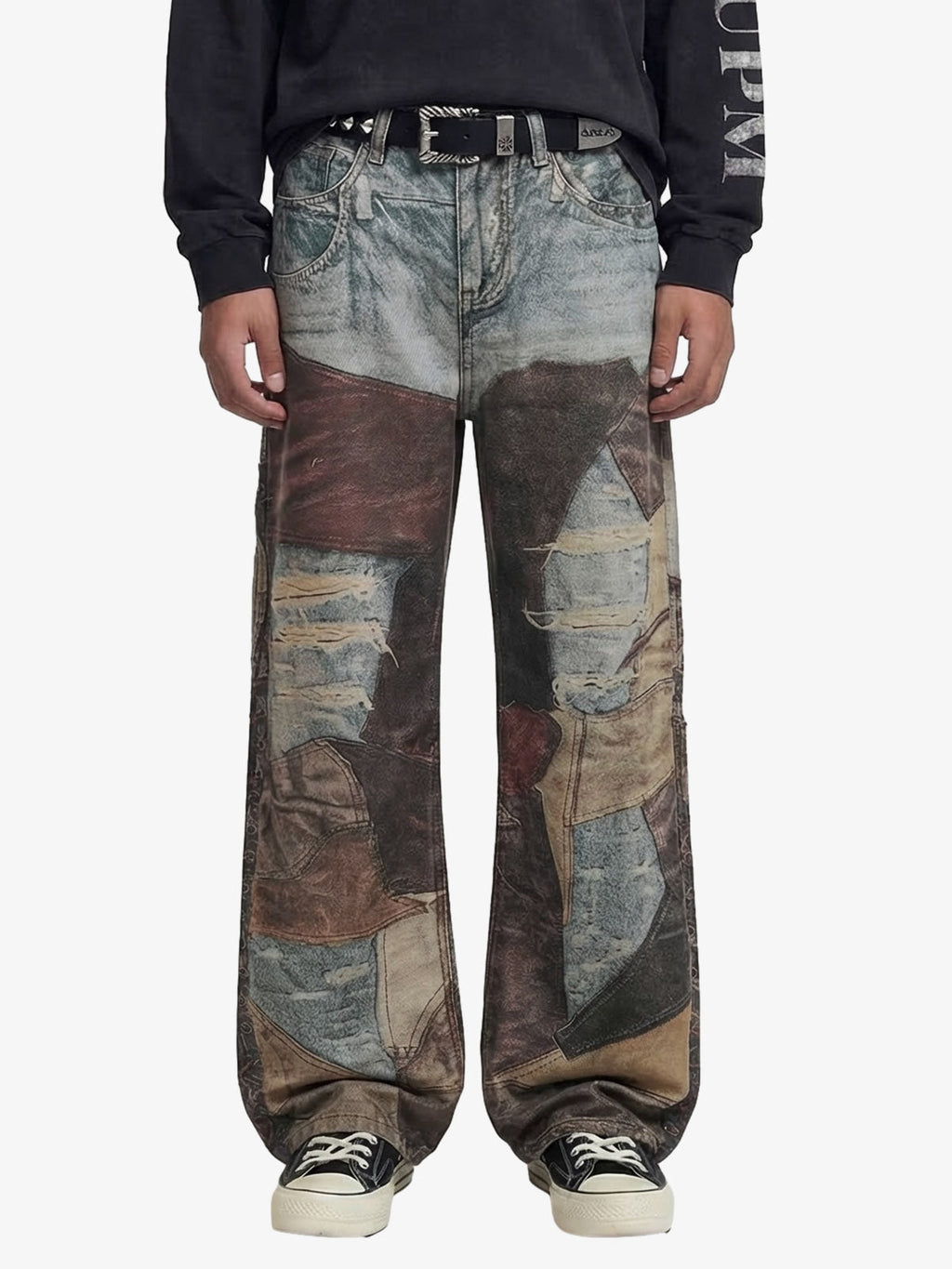 Theprecipice High Street Distressed Washed Printed Jeans - 2246