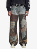 Theprecipice High Street Distressed Washed Printed Jeans - 2246