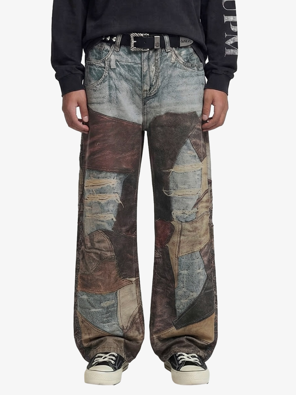 Theprecipice High Street Distressed Washed Printed Jeans - 2246