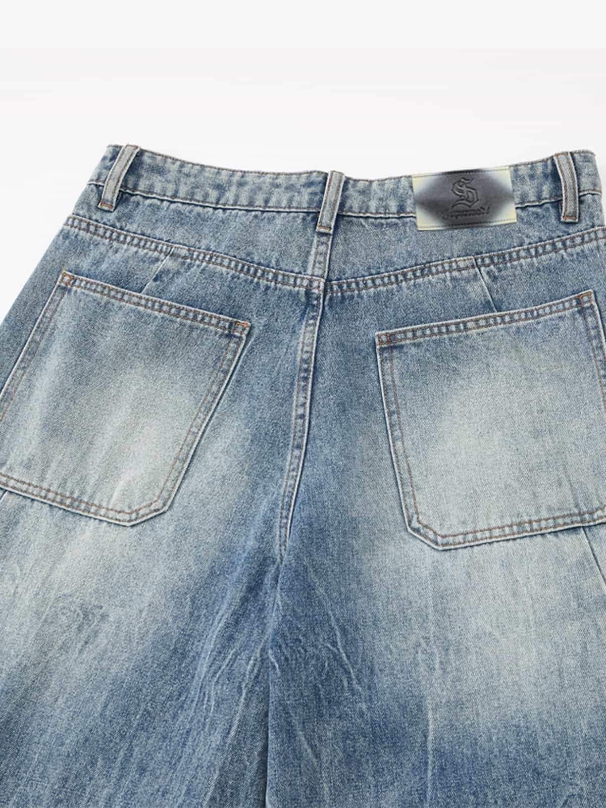 Vintage Cargo Pocket Washed Barrel Jeans