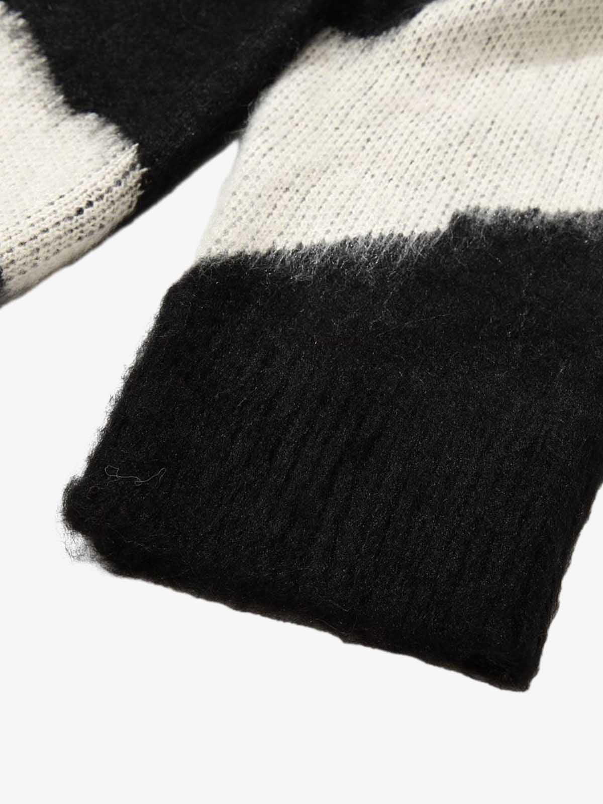 Retro Brushed Abstract Zebra-Style Pattern Sweater