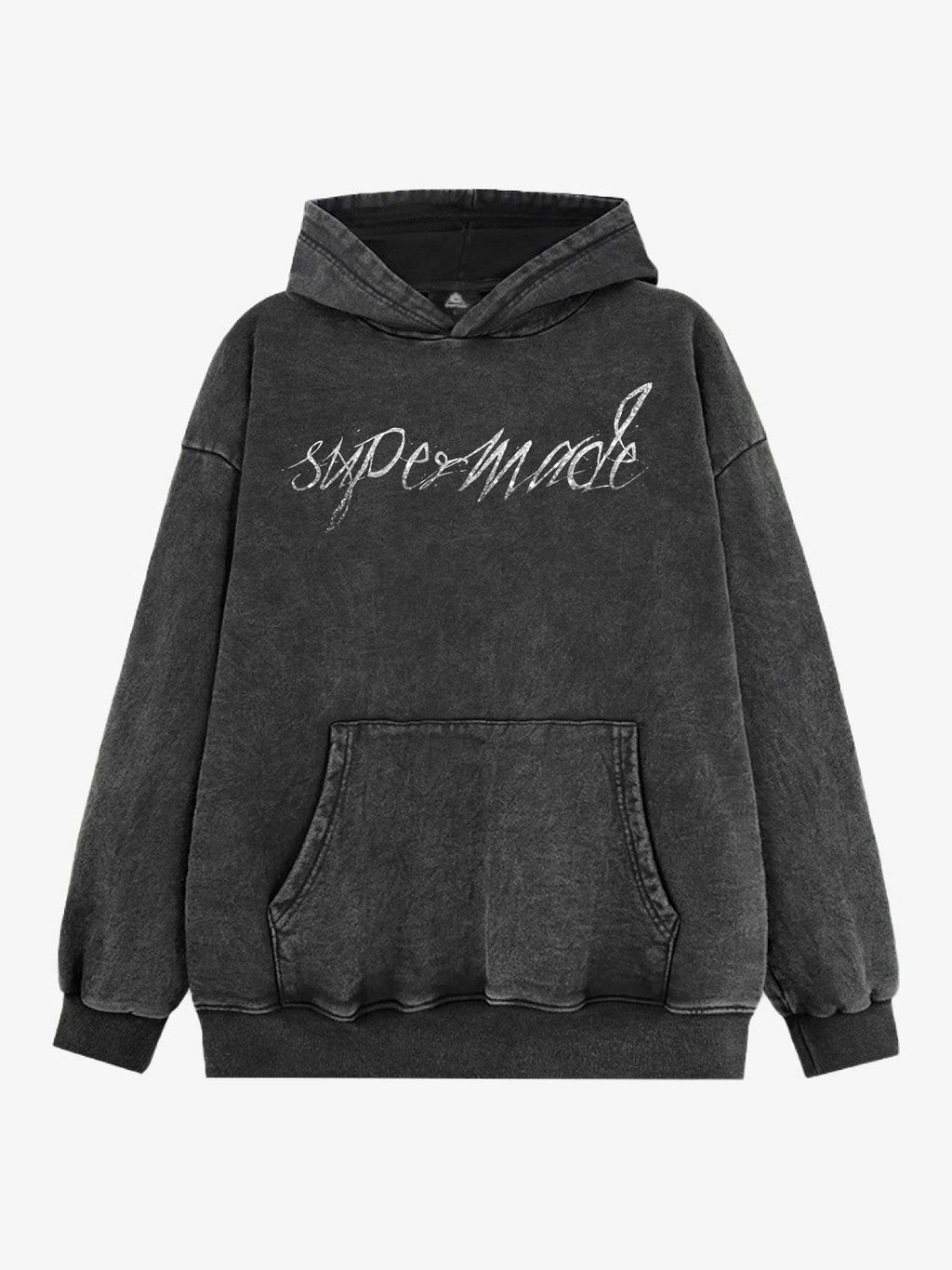 Metallic Script Letter Cross Graphic Hoodie