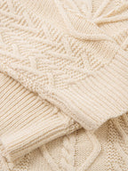 Vintage Diamond Knit Half Placket Sweater
