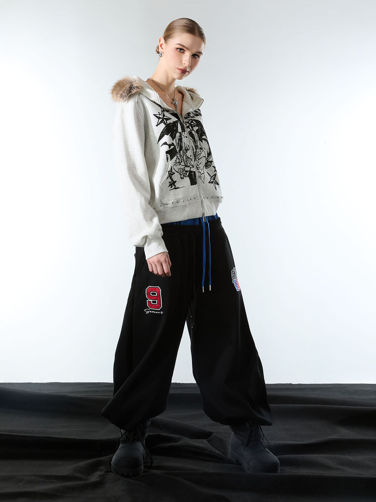 Vintage Paratrooper Layered Look Sweatpants - 2556