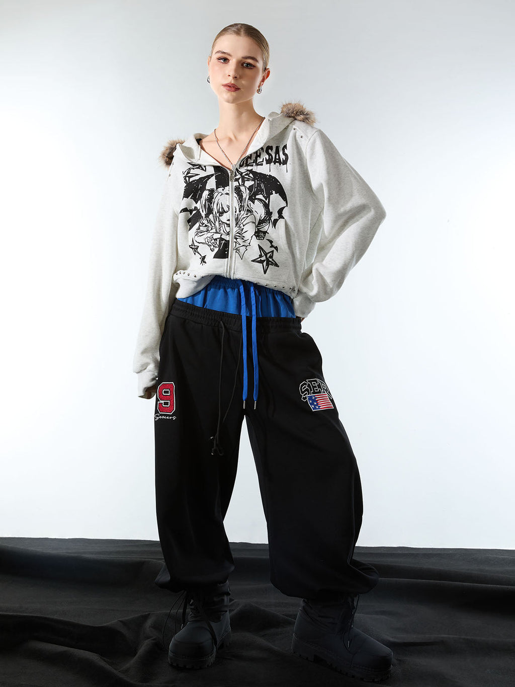 Vintage Paratrooper Layered Look Sweatpants - 2556