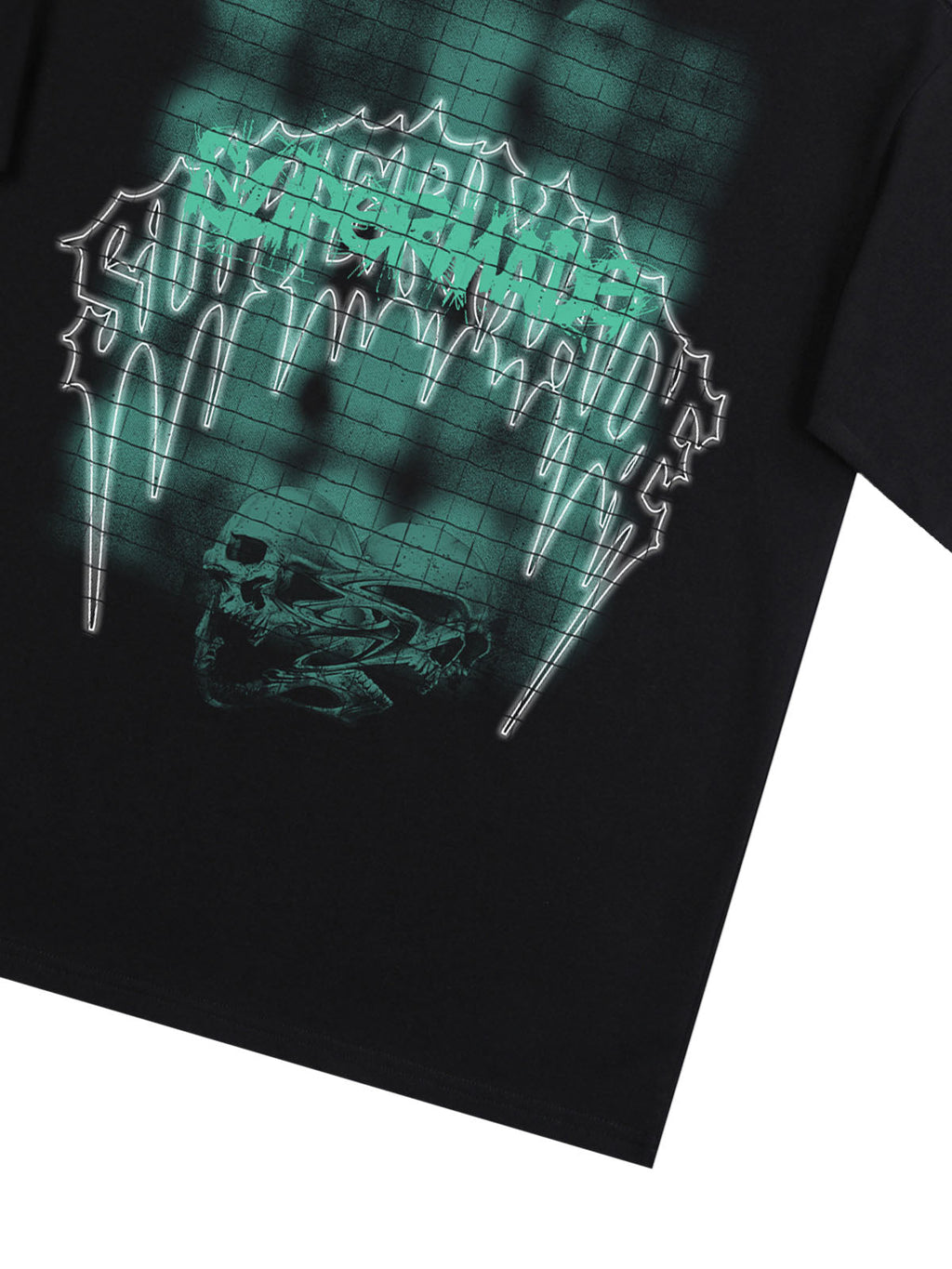 Dark Grid Skull Graphic T-Shirt