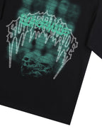 Dark Grid Skull Graphic T-Shirt