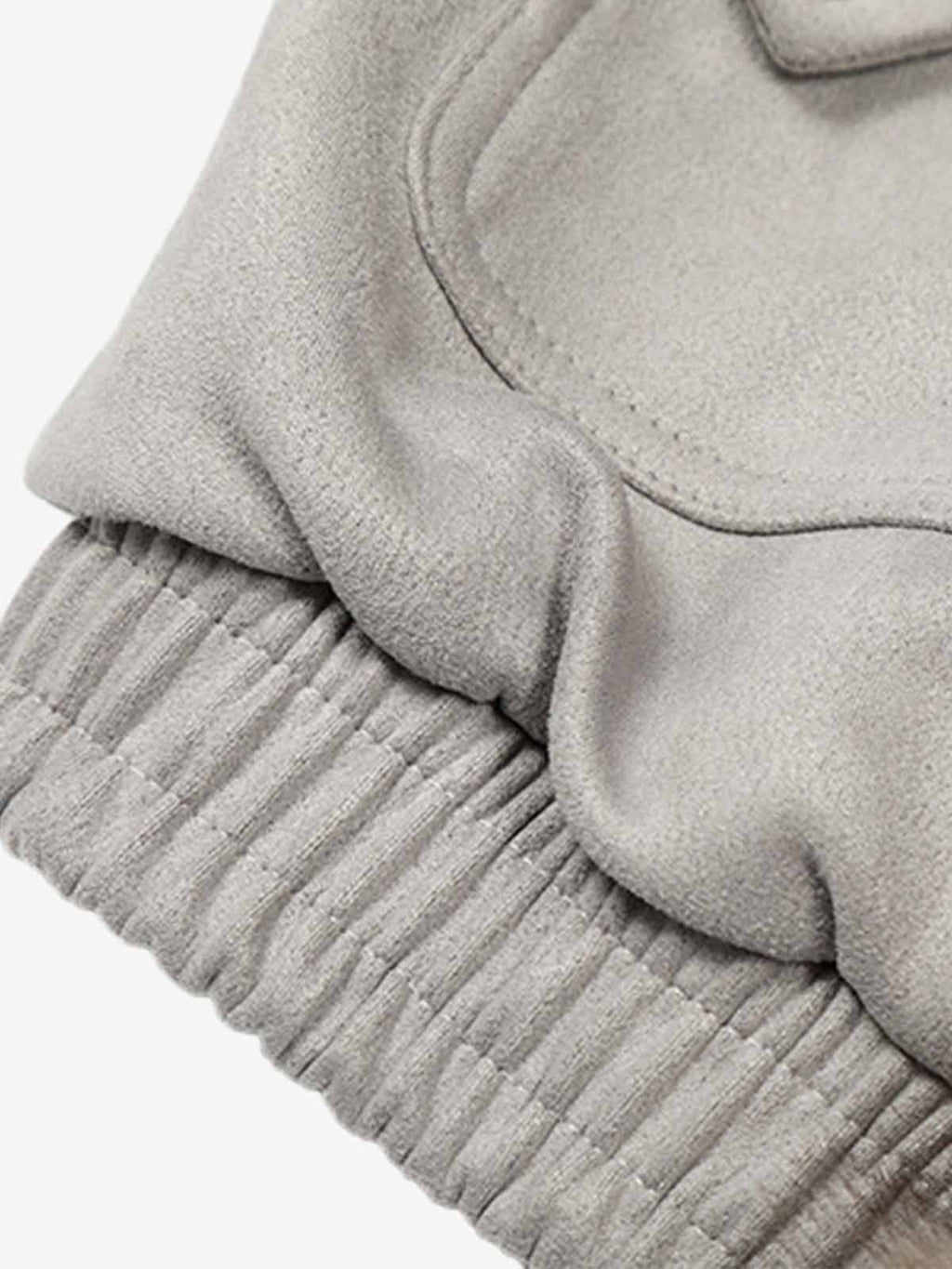 Vintage Suede Faux Fur Lined Aviator Bomber Jacket