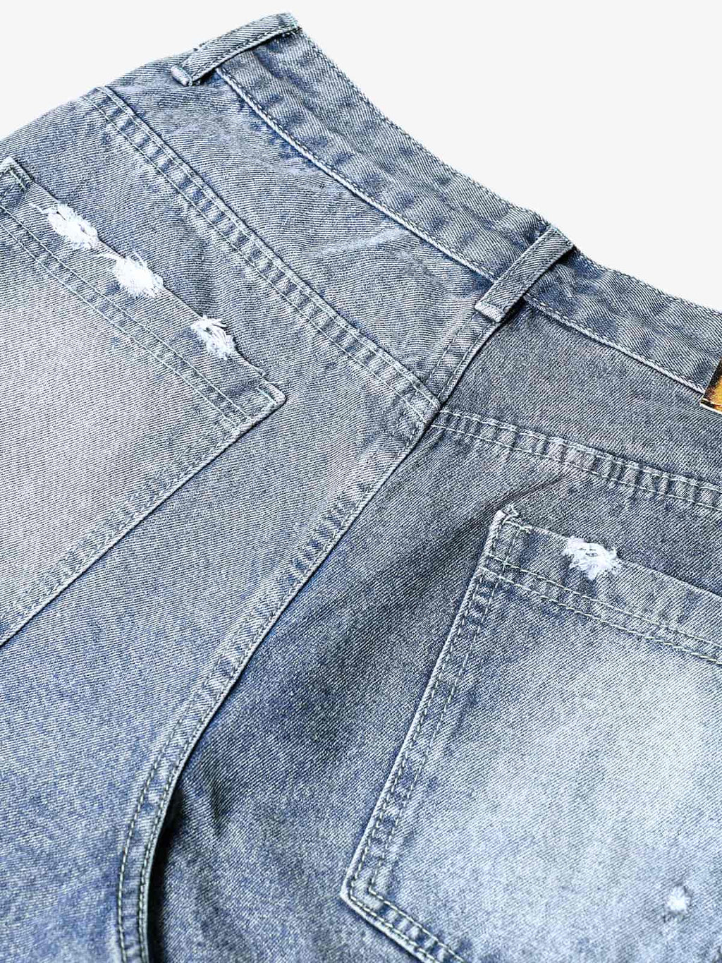 Theprecipice High Street Washed Distressed Denim Shorts - 2100