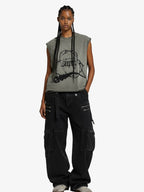 Barbed Wire Chain Graphic Sleeveless Vest