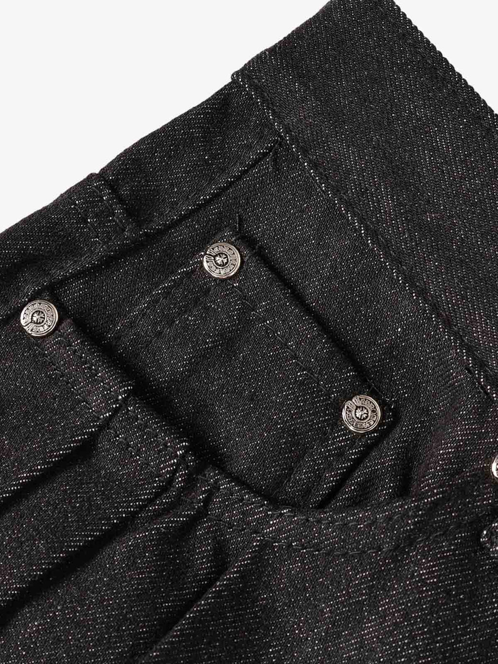 Studded Pleat Wide Leg Denim Jeans - 2606
