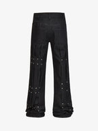 Studded Pleat Wide Leg Denim Jeans - 2606