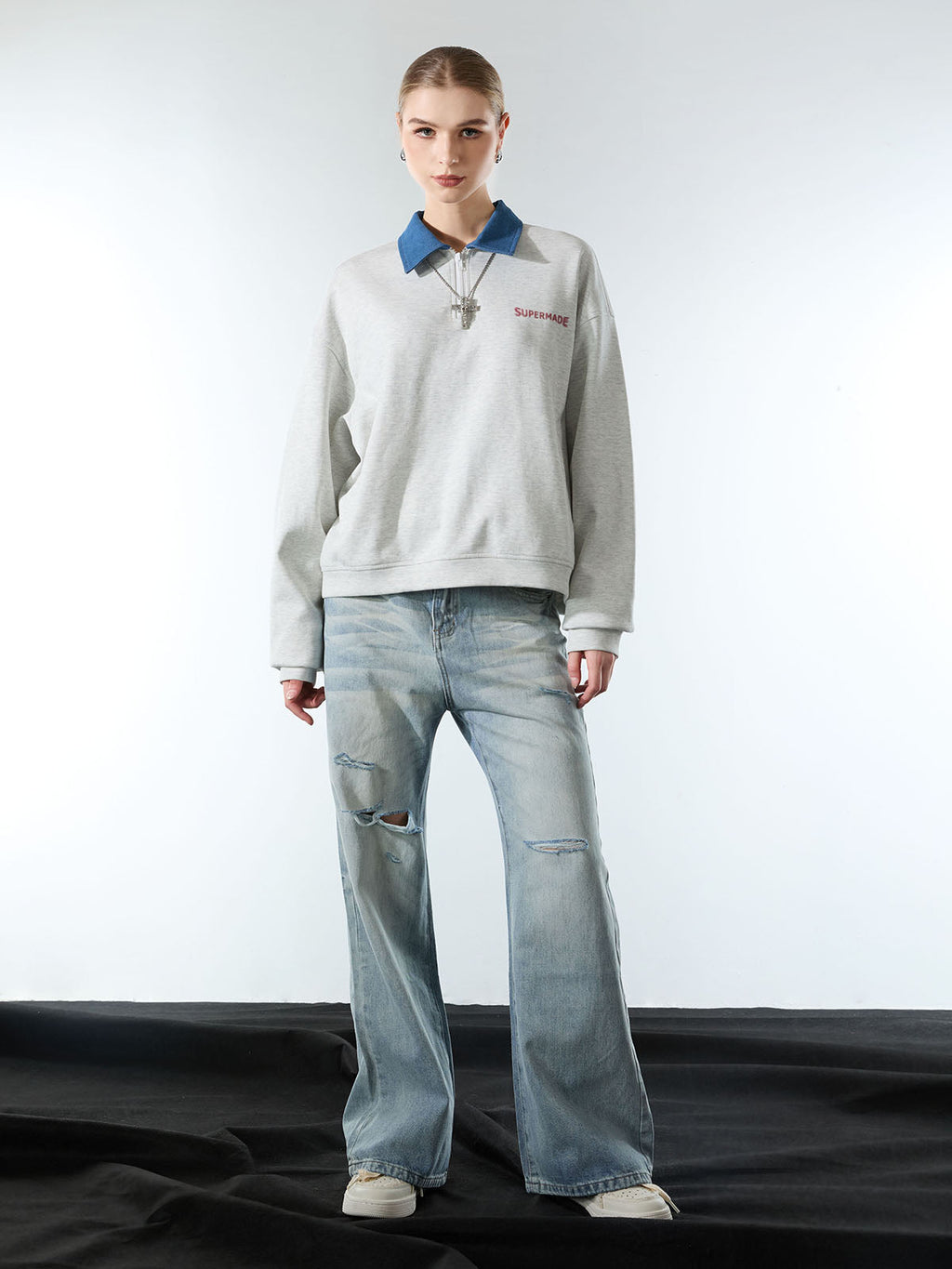 Denim Ripped Washed Distressed Jeans - 2503