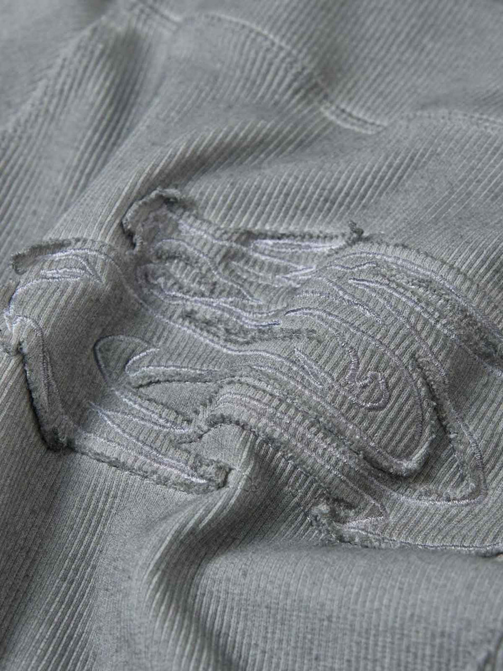 Vintage Washed Sculpted Seam Ribbed Long Sleeve T-Shirt