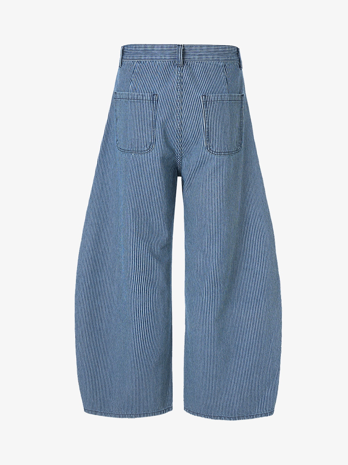 Retro Striped Colorblock Barrel Jeans