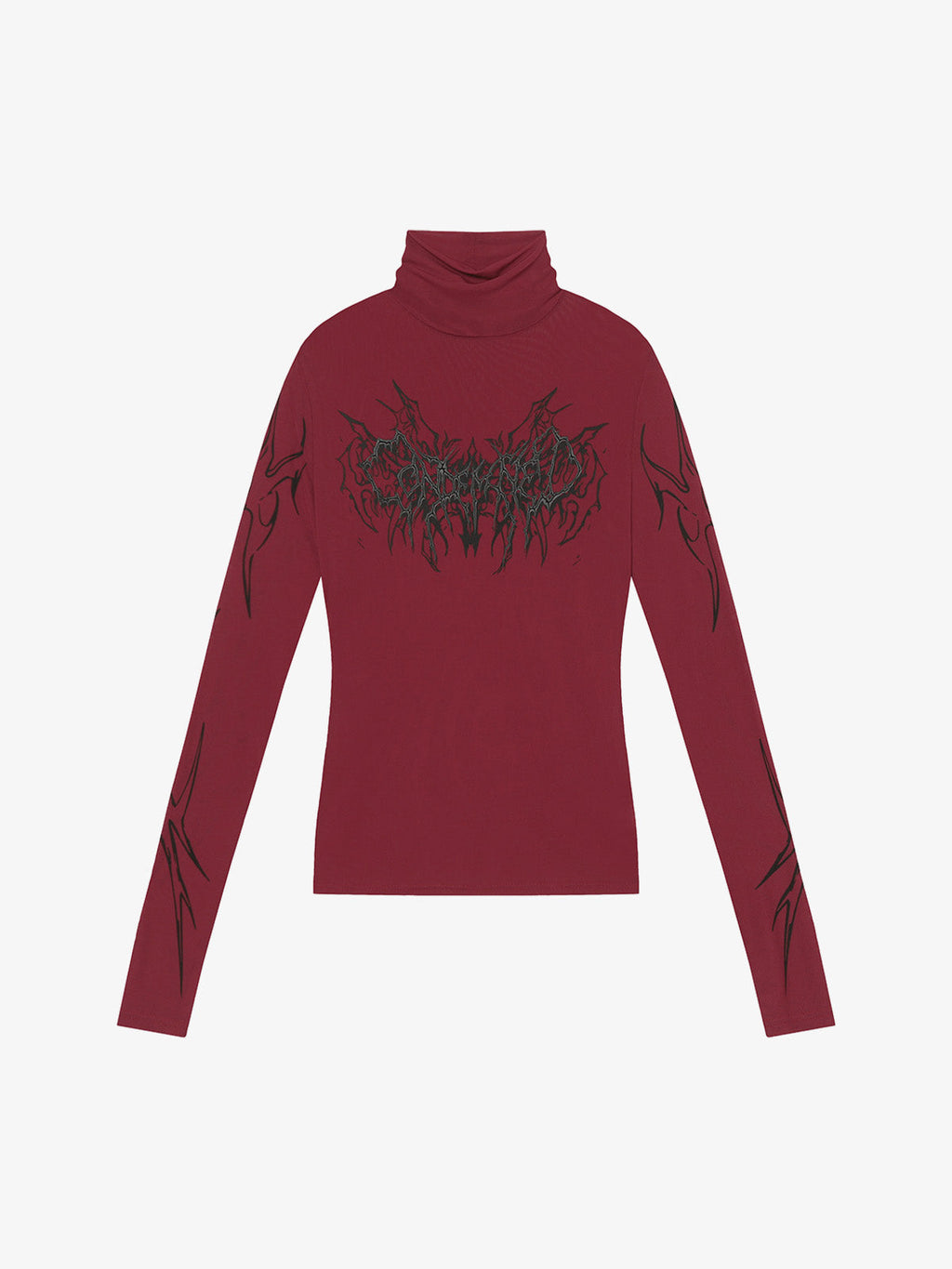 Dark Style Printed Slim Mesh Long Sleeves T-Shirt