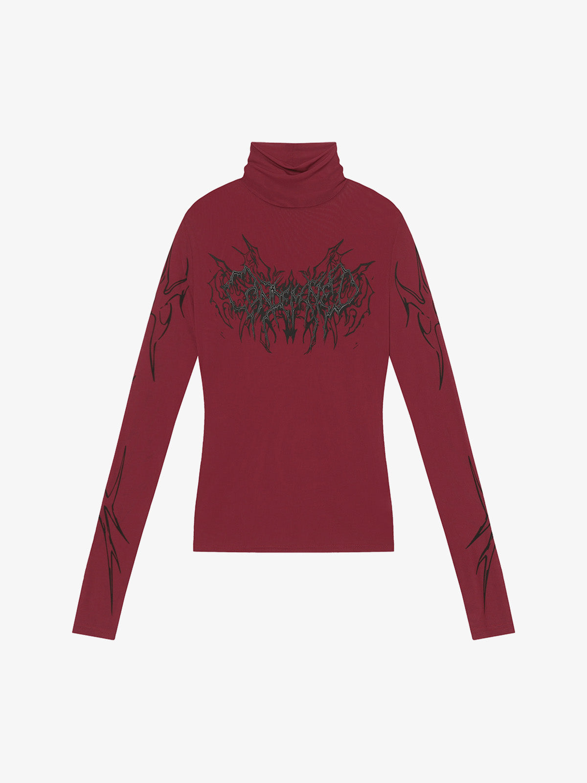 Dark Style Printed Slim Mesh Long Sleeves T-Shirt