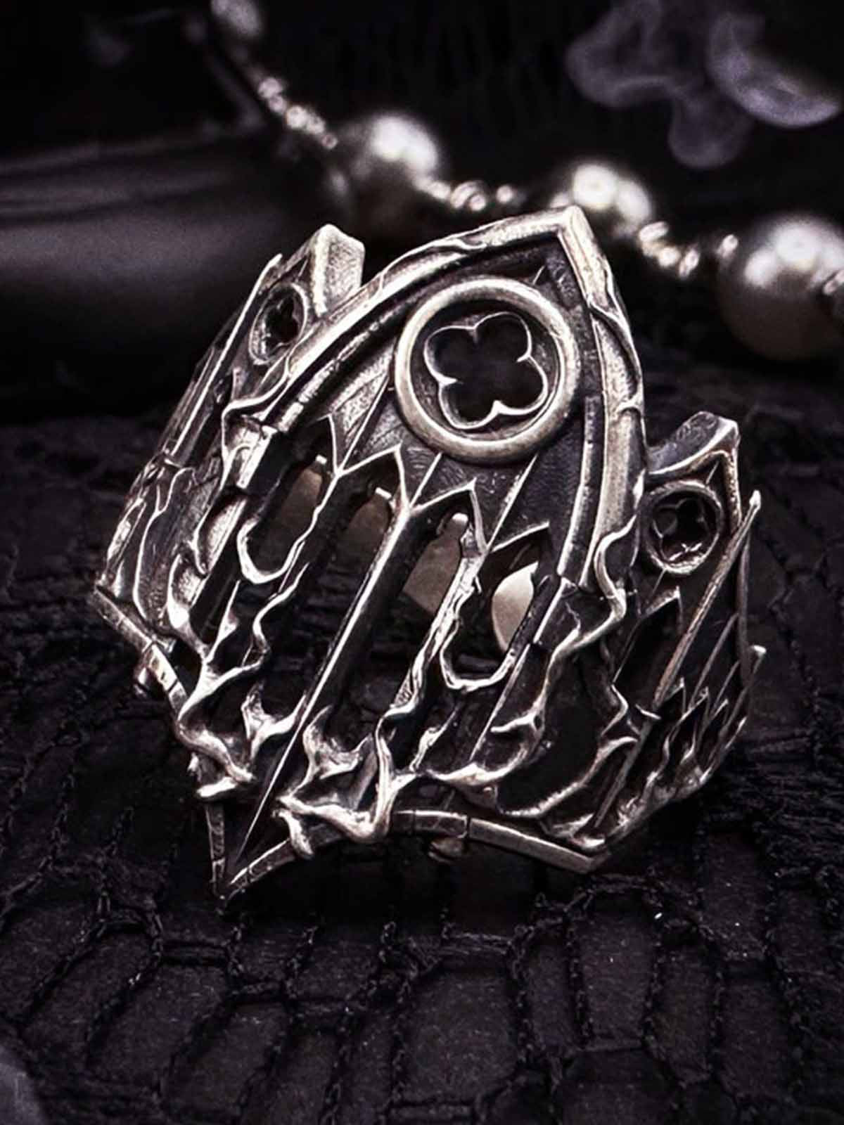 Gothic Armor Open Ring Adjustable