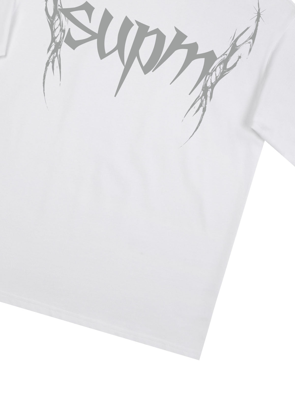 SUPM Gothic Sharp Letter Graphic T-Shirt