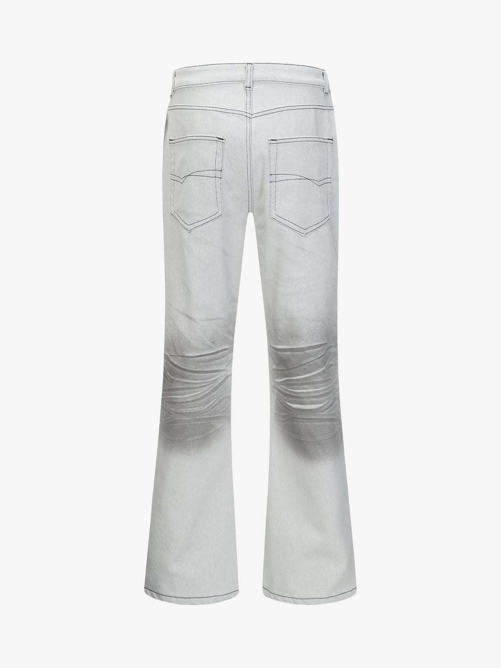 Retro Utility Dirty Wash Whisker Detail Flare Jeans