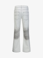 Retro Utility Dirty Wash Whisker Detail Flare Jeans