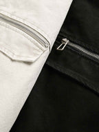 Ruched Sleeve Stand Collar Zip Jacket
