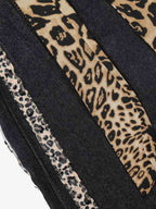Leopard Side Panel Tie Belt Denim Barrel Jeans