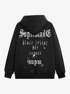 Gothic Skull Spider Web Graphic Hoodie