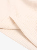 Textured Waffle SUPM Letter Graphic Long Sleeve T-Shirt - 2600