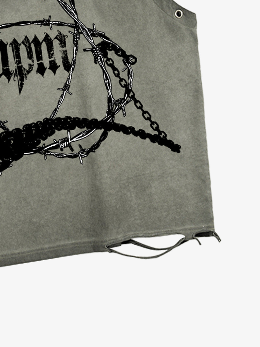 Barbed Wire Chain Graphic Sleeveless Vest
