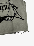 Barbed Wire Chain Graphic Sleeveless Vest