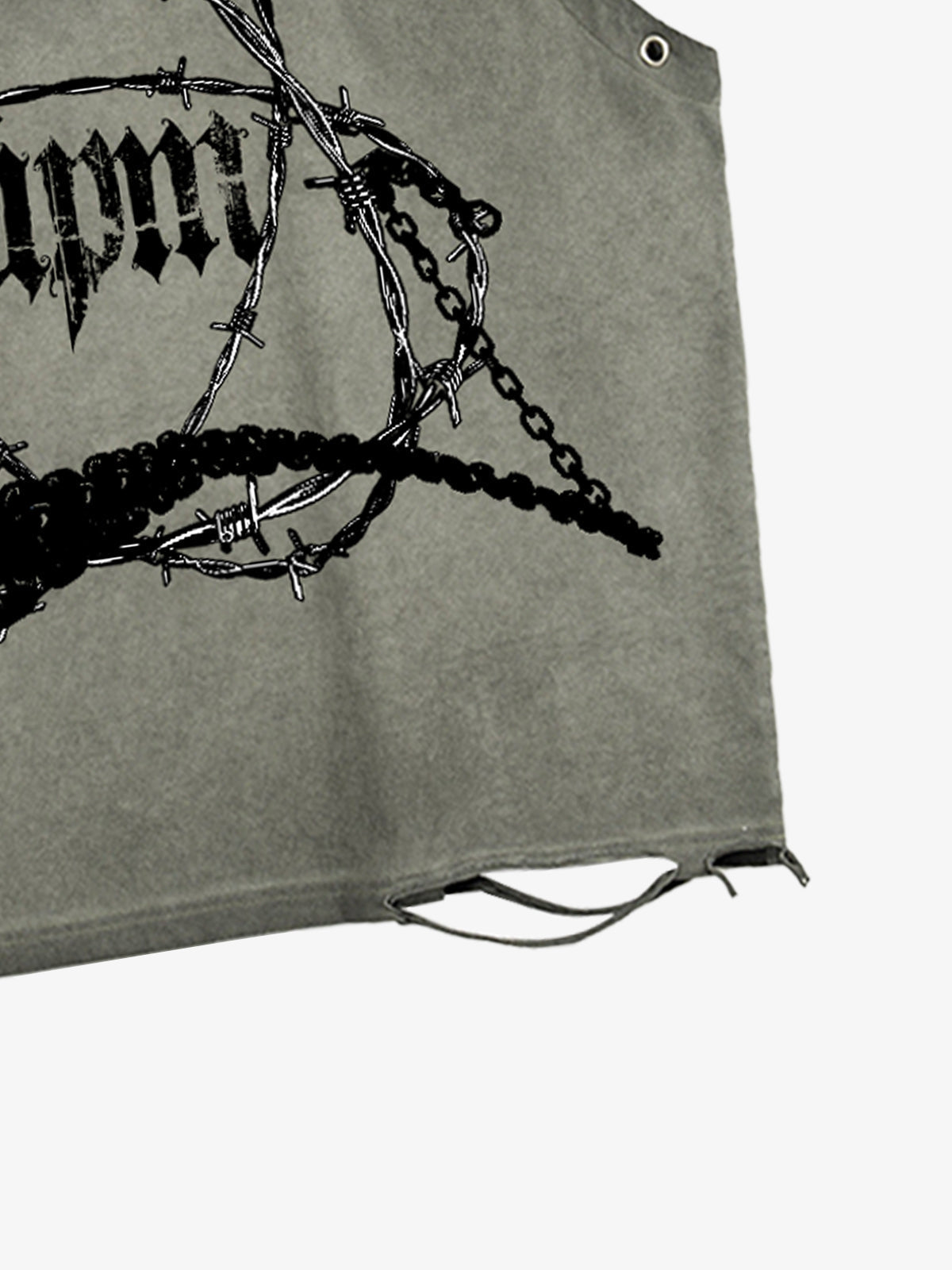 Barbed Wire Chain Graphic Sleeveless Vest