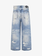 Washed Splatter-Paint Jeans