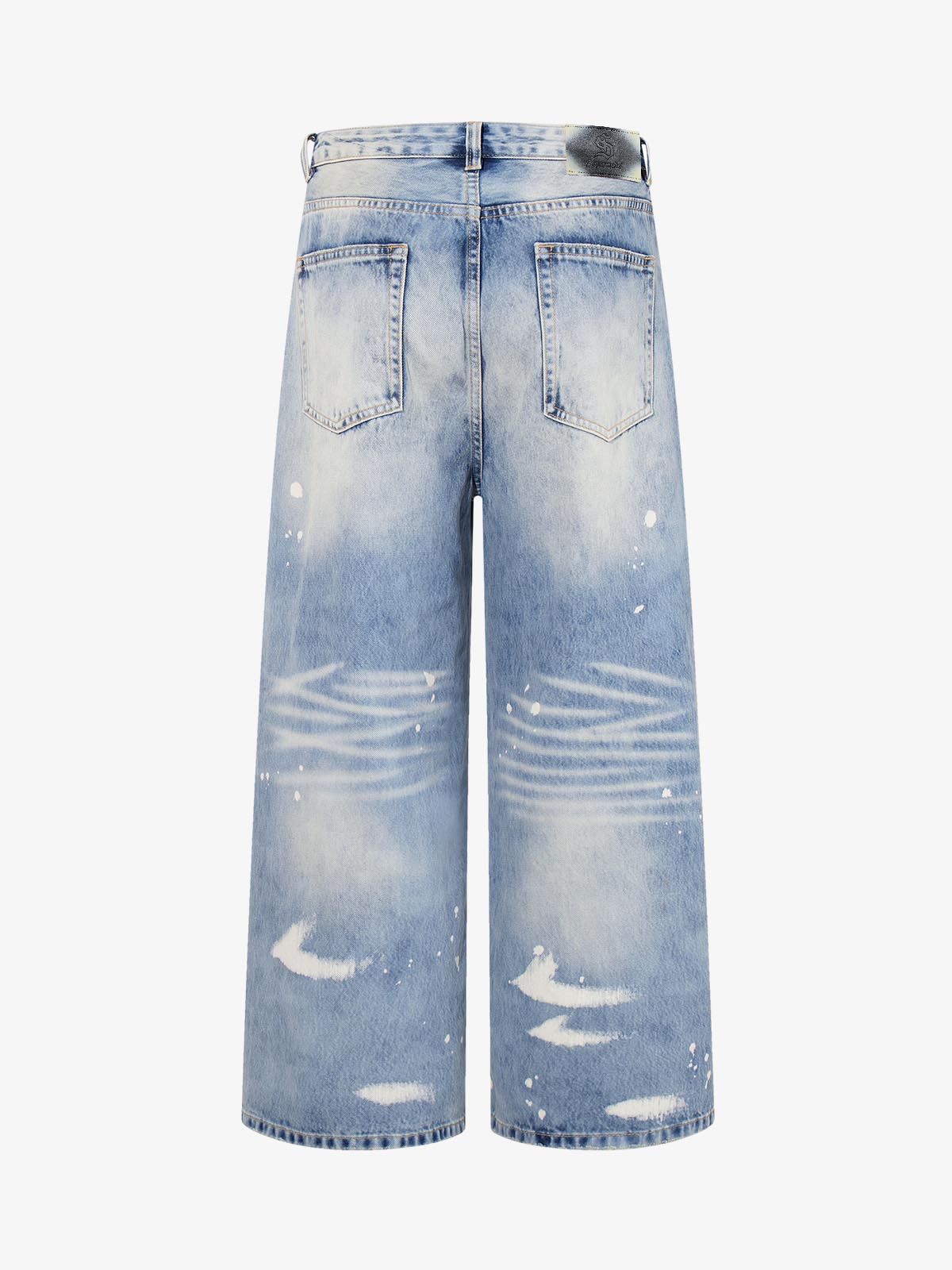 Washed Splatter-Paint Jeans