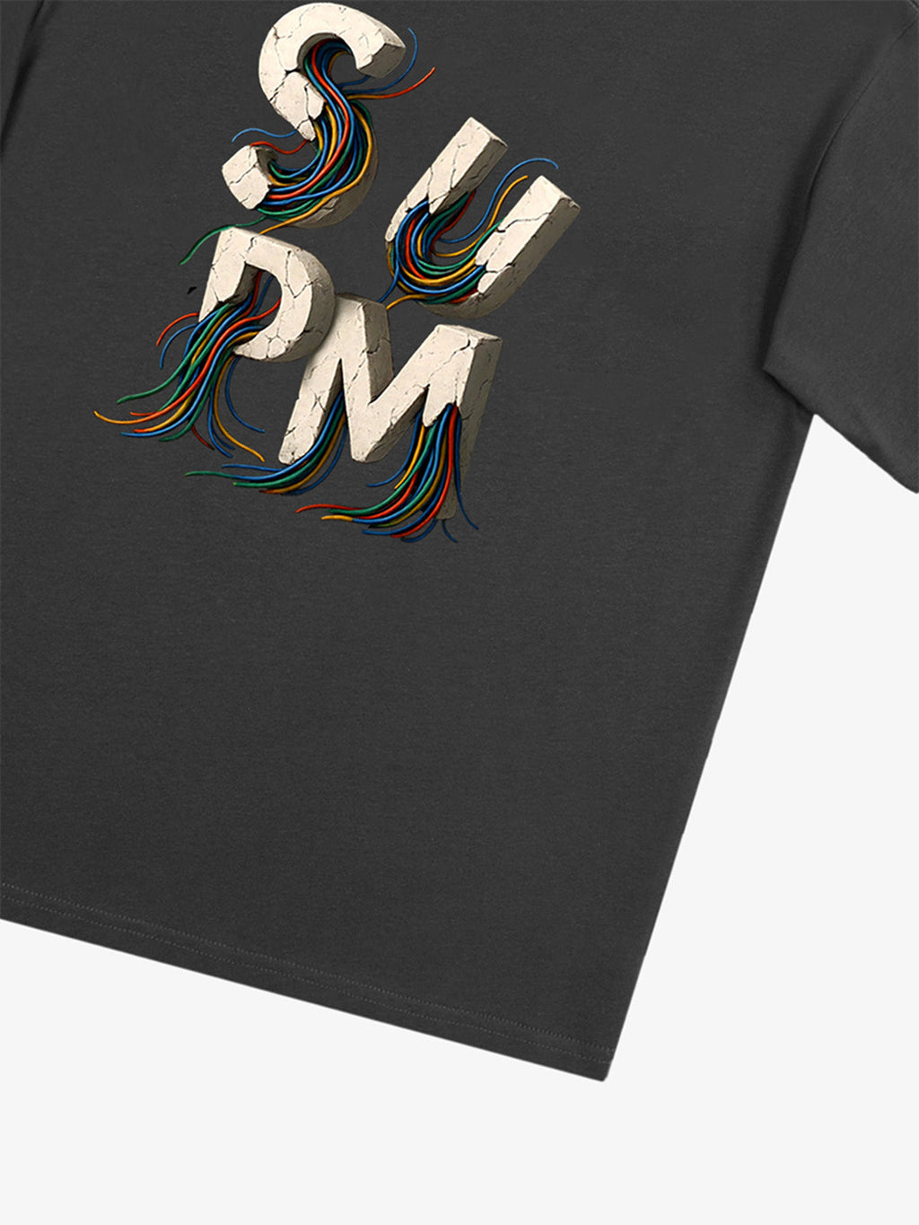 SPMD Letter Cable Graphic T-Shirt