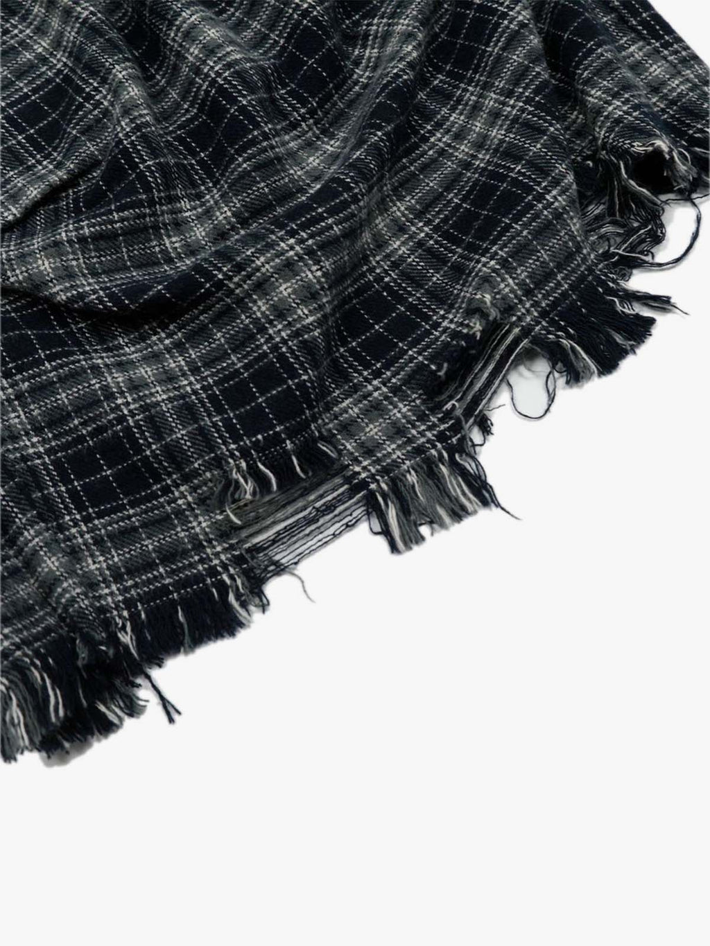 Plaid Linen-Blend Distressed Cargo Cropped Pants