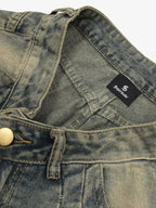 Washed Scorpion Print Multi Pocket Cargo Pants