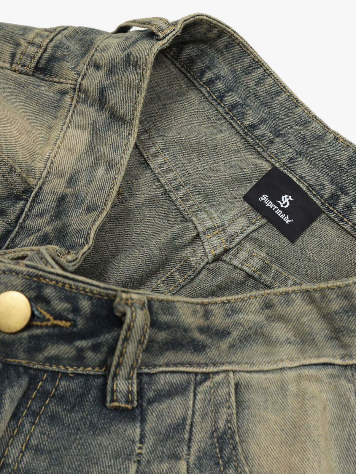 Washed Scorpion Print Multi Pocket Cargo Pants