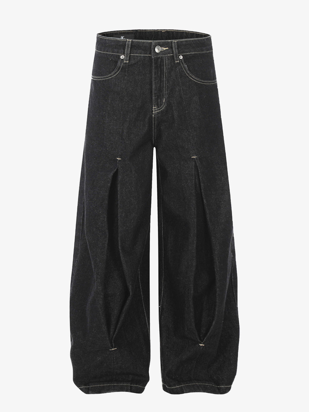 Pleated precipice Graphic Print Wide Leg Pants