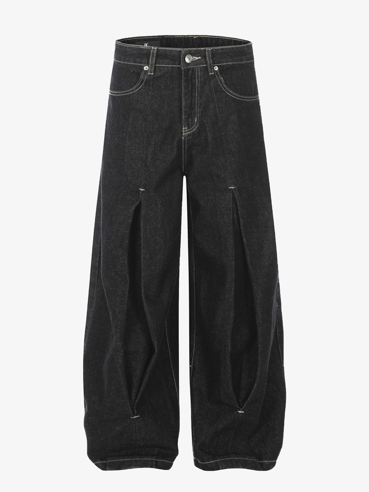 Pleated precipice Graphic Print Wide Leg Pants