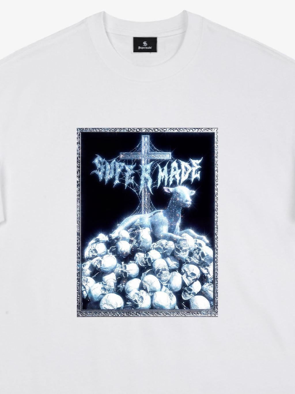 Gothic Cross Skull Graphic T-Shirt