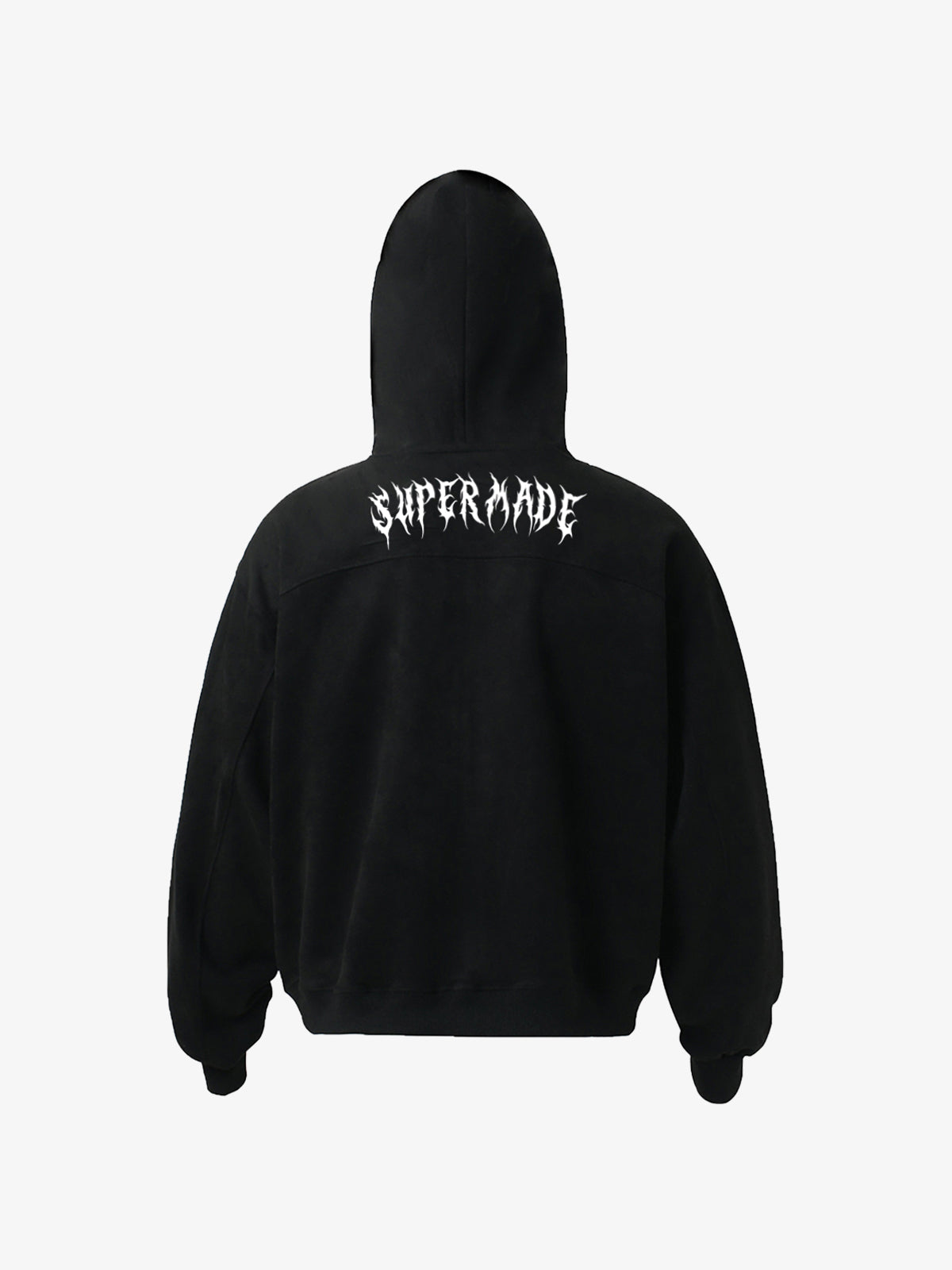 Vintage Suede Letter Embroidered Cropped Zip Up Hoodie