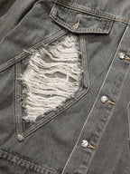 Retro Washed Distressed Denim Jacket