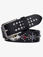 Retro Multicolor Gem Studded PU Belt