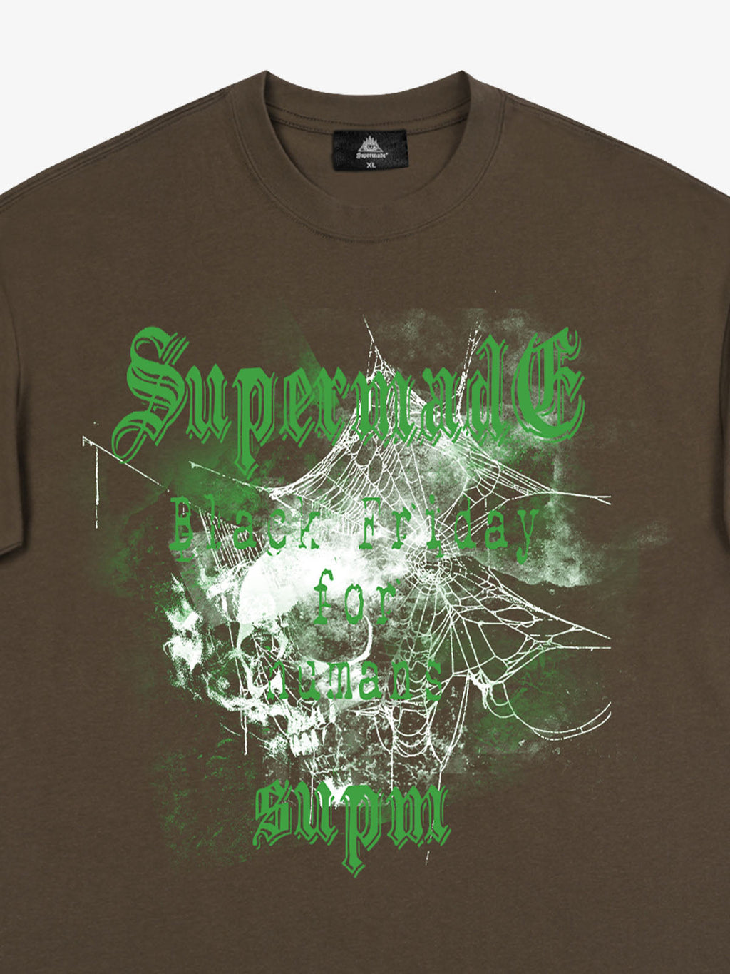 Gothic Skull Spiderweb Graphic T-Shirt